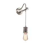 Sophisticated Polished Nickel Brass Wall Light Fixture