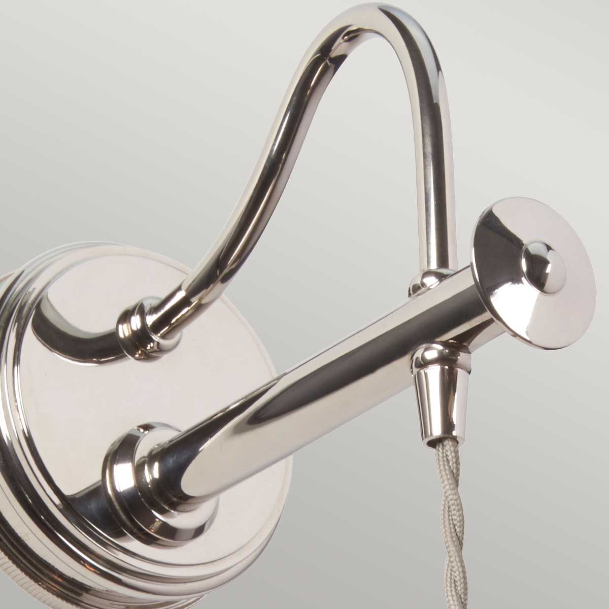 Sophisticated Polished Nickel Brass Wall Light Fixture