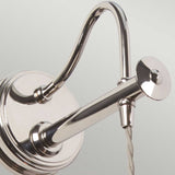 Sophisticated Polished Nickel Brass Wall Light Fixture