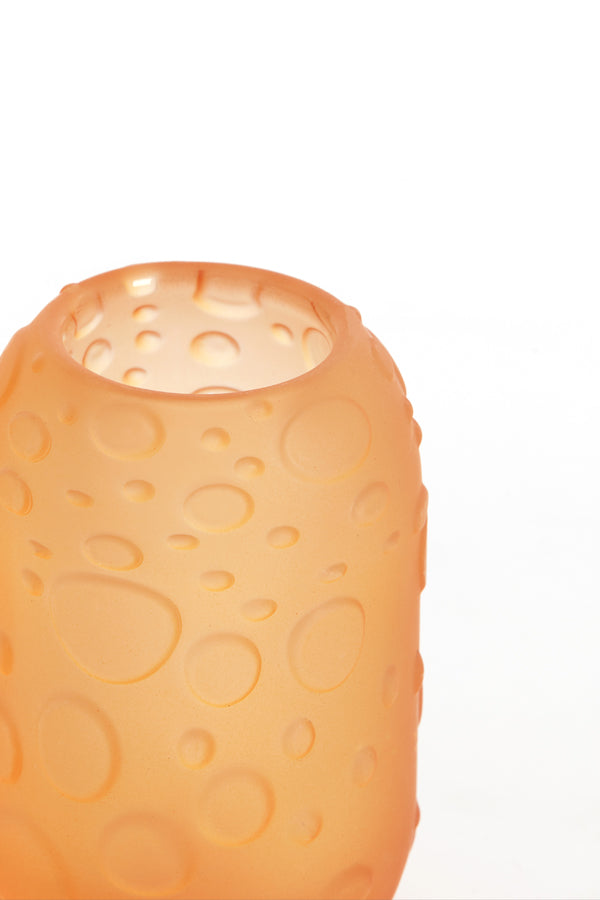 Matte Peach Glass Tealight Holder Ø8x13 cm Finley Design