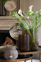 Elegance on Stand: Pillar in Antique Bronze and Black, 35x10x50 cm