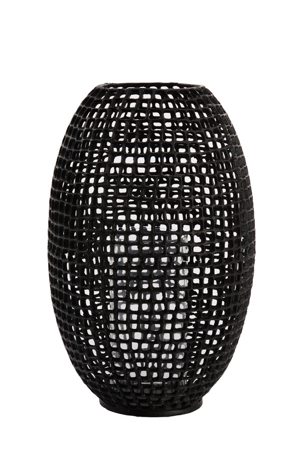 Storm Lamp Ø31x50 cm – Matte Black & Clear Glass Design