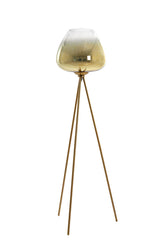 Elegant Gold-Clear Glass Tripod Floor Lamp 146 cm - Mayson Design