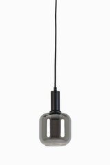Modern Pendant Light with Black and Smoked Glass Design (Ø21x37 cm)