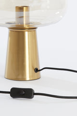 Artisan Amber Mist Glass Table Lamp with Gold Accents