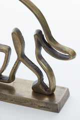 Antique Bronze Elephant Ornament on Base - 34x8x25 cm