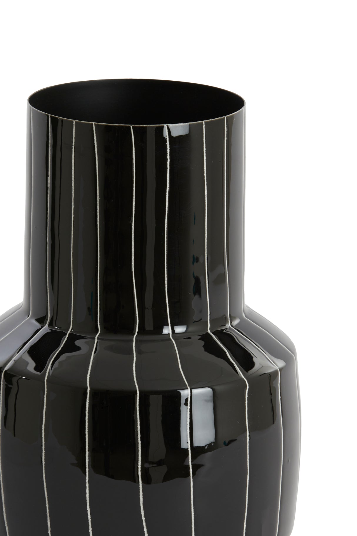 Elegant Senuma Vase - Glossy Black and White Finish (Ø16x33 cm)