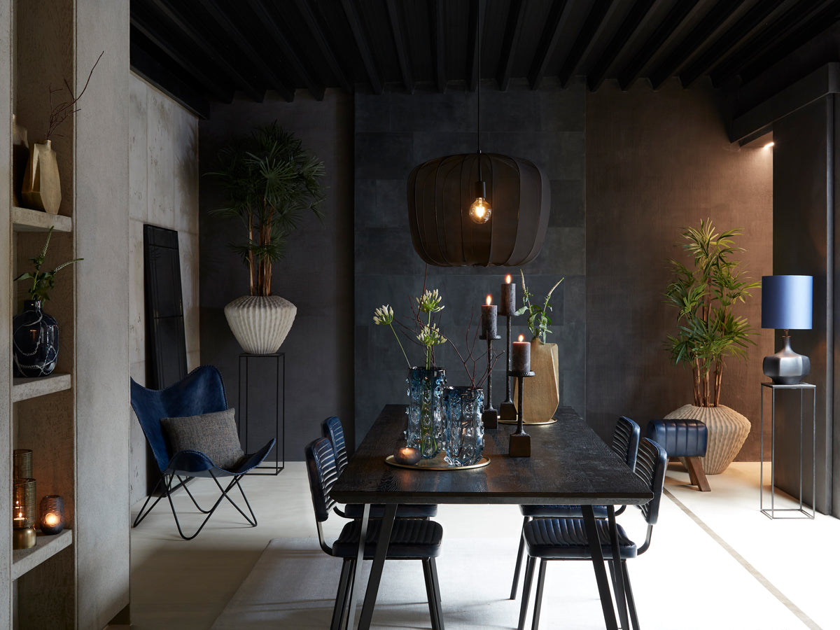 Elegant Matte Black Candle Holder, Height 36 cm, Diameter 8 cm