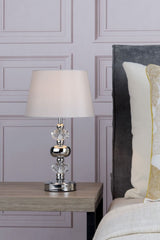 Edith Touch Table Lamp Polished Chrome with Shade