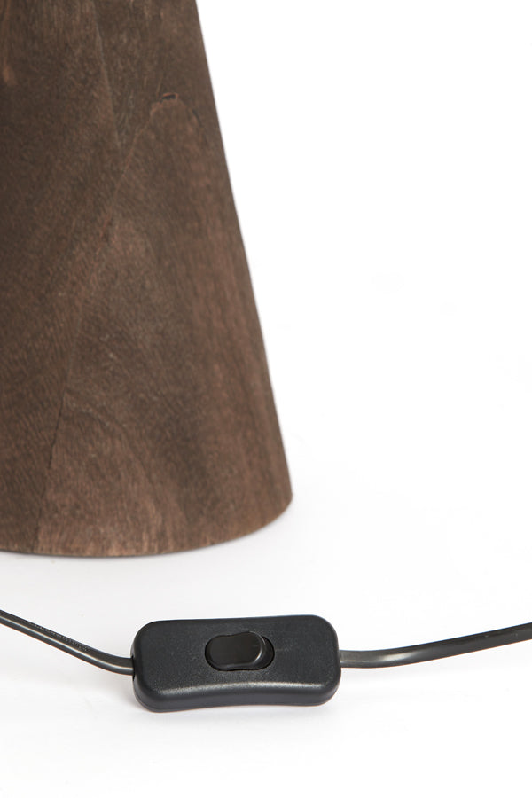Dark Brown Matt Wood Sabuli Lamp Stand 17x20x57 cm