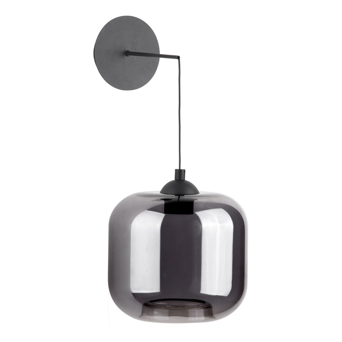 Eileen Pendant/Wall Light Matt Black and Smoked Glass LED