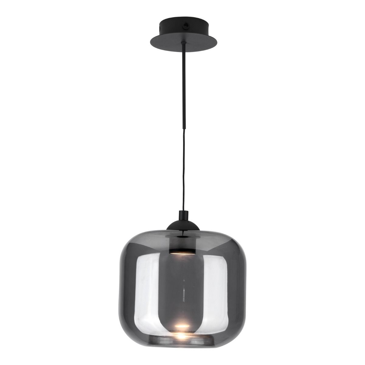 Eileen Pendant/Wall Light Matt Black and Smoked Glass LED