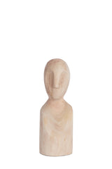 Title: Handcrafted Lumuna Wood Sculpture - Natural Finish, 12.5x12x32.5 cm