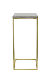 Elegant Side Table with Roshan Brown Marble and Antique Bronze Finish, 41x31x66 cm