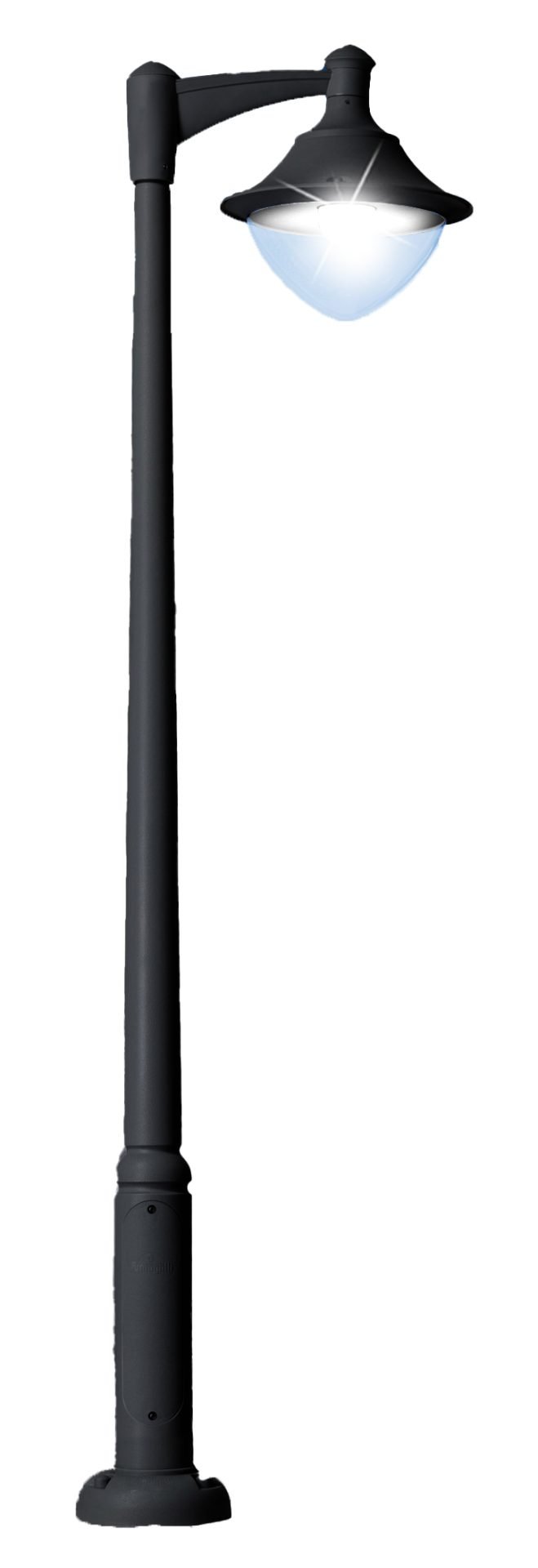 Vivi 400 Ektor 2500 MidiPilar 1L 30W E27 HighPower LED 4000K Assembled, Modern Post Lantern, Black/Clear