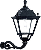 Elia Adam 50W E27 HighPower LED 3000K, Classic Wall Lantern, Black/Clear