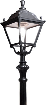 Elia Tabor 50W E27 HighPower LED 3000K, Classic Post Lantern, Black/Clear