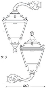 Elia Adam 11W E27 LED CCT, Classic Wall Lantern, Black/Clear