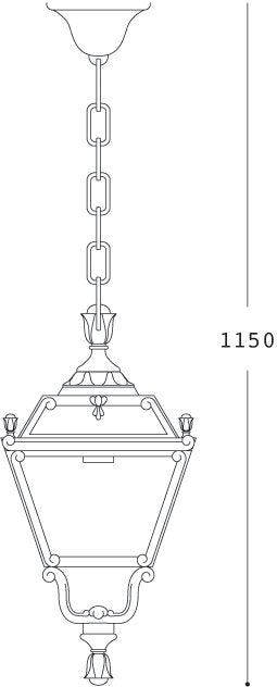 Elia Sichem 60W E27 HighPower LED 4000K, Classic Chain Lantern, Black/Clear