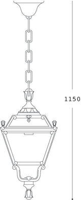 Elia Sichem 60W E27 HighPower LED 4000K, Classic Chain Lantern, Black/Clear