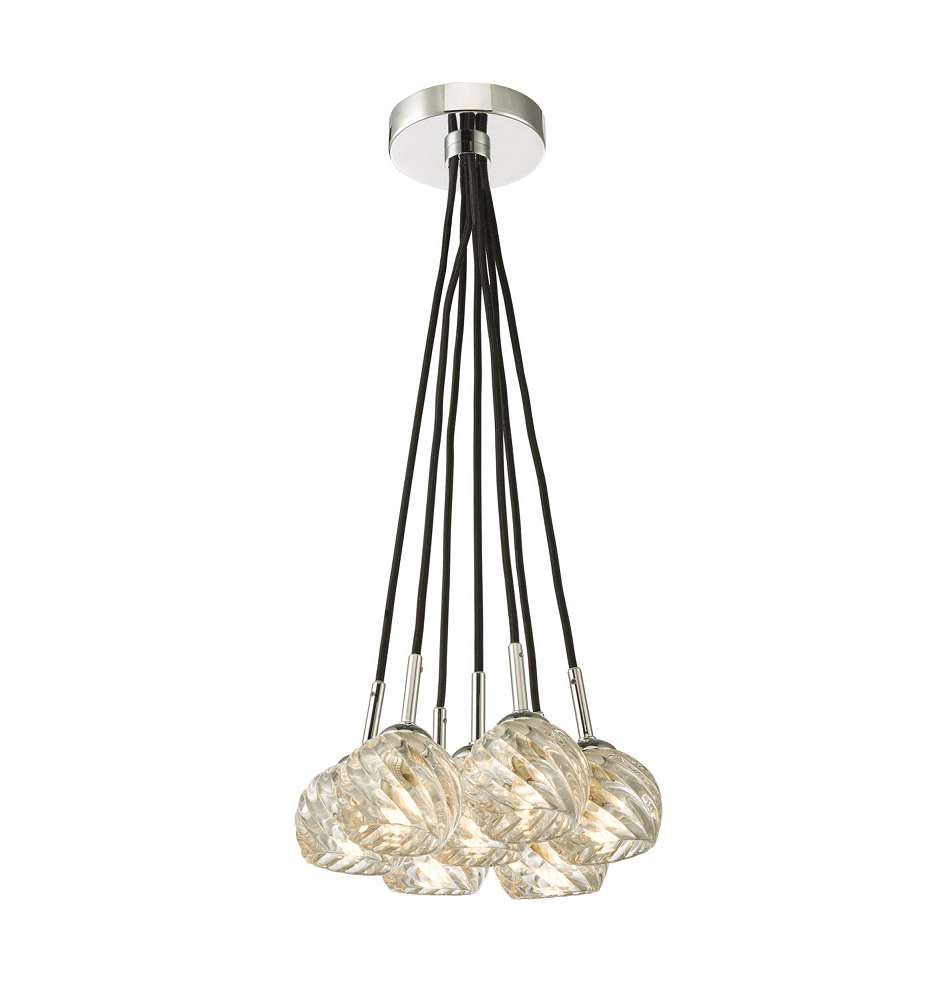 Elpis 7 Light Cluster Pendant Polished Chrome Frame Only