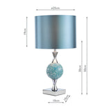 Elsa Table Lamp Polished Chrome Blue Mosaic With Shade