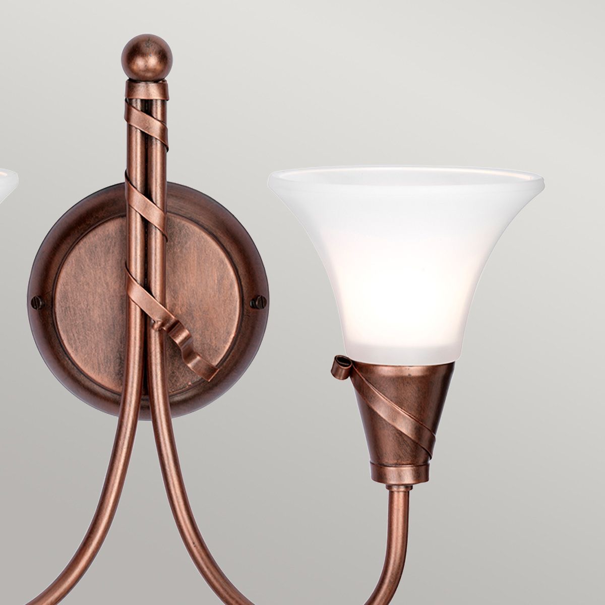 Emily Twin-Light Wall Fixture in Copper Patina