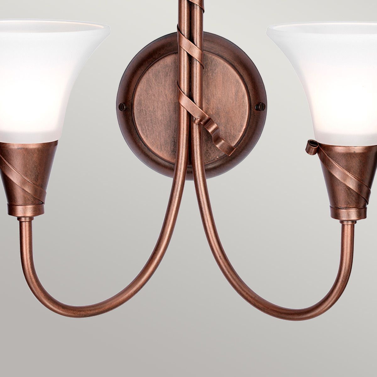 Emily Twin-Light Wall Fixture in Copper Patina