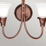 Emily Twin-Light Wall Fixture in Copper Patina