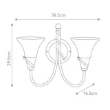 Emily Twin-Light Wall Fixture in Copper Patina