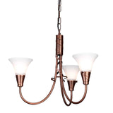 Elegant Copper Patina 3-Light Chandelier with Ribbon Design