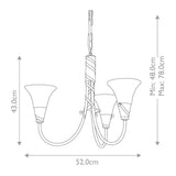 Elegant Copper Patina 3-Light Chandelier with Ribbon Design