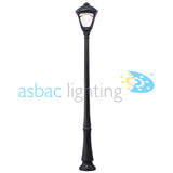 Sergio Emilio 30W E27 HighPower LED 3000K Assembled, Modern Post Lantern, Black/Clear
