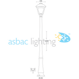 Sergio Emilio 30W E27 HighPower LED CCT, Modern Post Lantern, Black/Clear