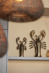 Ornamental Lobster Sculpture in Antique Bronze Finish - 50x32x15 cm