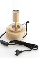 Elegant Glass and Bronze Table Lamp Ø12x35 cm - Rylano Collection
