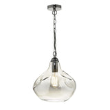Esarosa 1 Light Pendant Black Chrome And Smoked Glass