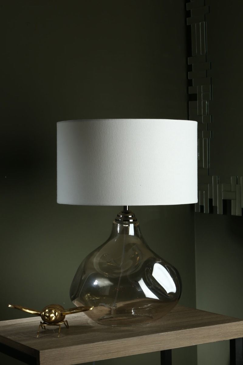 Esarosa White Linen Drum Shade 37cm
