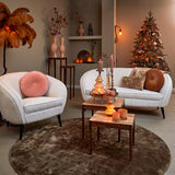 Elegant Feather Floor Lamp with Black and Caramel Accents, E14 Ø95x180 cm