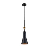 Etoile 1lt Medium Pendant - Matte Black and Gold Leaf Matte Black and Gold Leaf