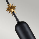 Etoile 1lt Medium Pendant - Matte Black and Gold Leaf Matte Black and Gold Leaf