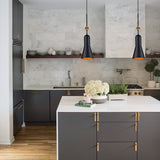 Etoile 1lt Medium Pendant - Matte Black and Gold Leaf Matte Black and Gold Leaf