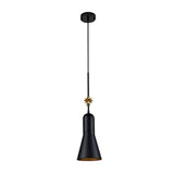 Etoile 1lt Medium Pendant - Matte Black and Gold Leaf Matte Black and Gold Leaf