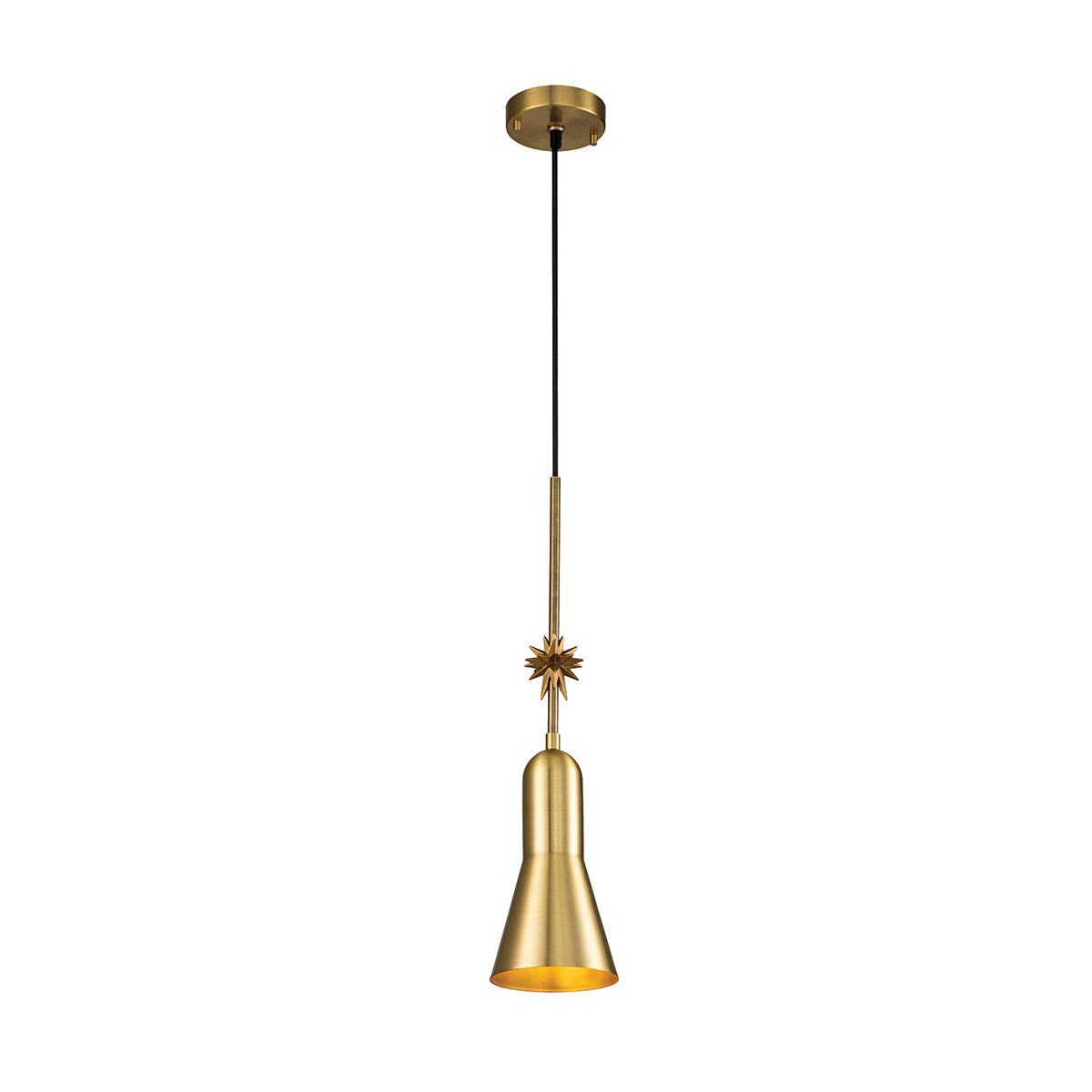 Etoile 1lt Small Pendant - Aged Brass and Gold Leaf Aged Brass and Gold Leaf