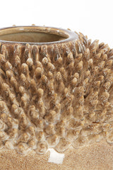 Taupe Ceramic Sangku Vase - 28x27.5x31.5 cm Decorative Piece