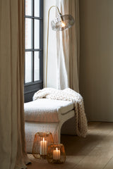 Antique Bronze & Smoked Glass Floor Lamp, 160 cm - Solna Collection