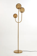 Elegant Magdala Floor Lamp with Brown & Gold Glass, 3L E14, 38x20x162 cm