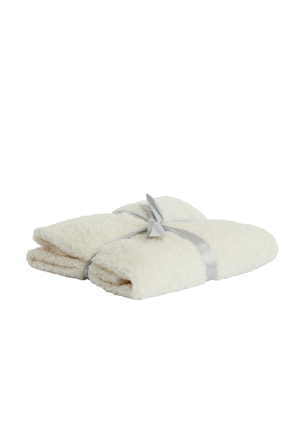 Bodi White Plush Throw Blanket 152x127 cm
