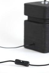 Sleek Black Ceramic Lamp Base - 16x16x32 cm