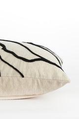 Decorative Beige and Black Rectangular Cushion